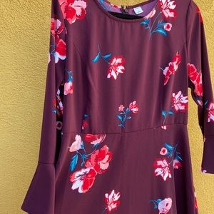 Burgundy print dress
